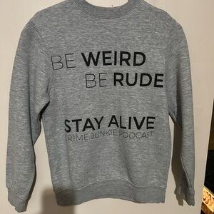 CRIME JUNKIE PODCAST Gray Crewneck Sweater